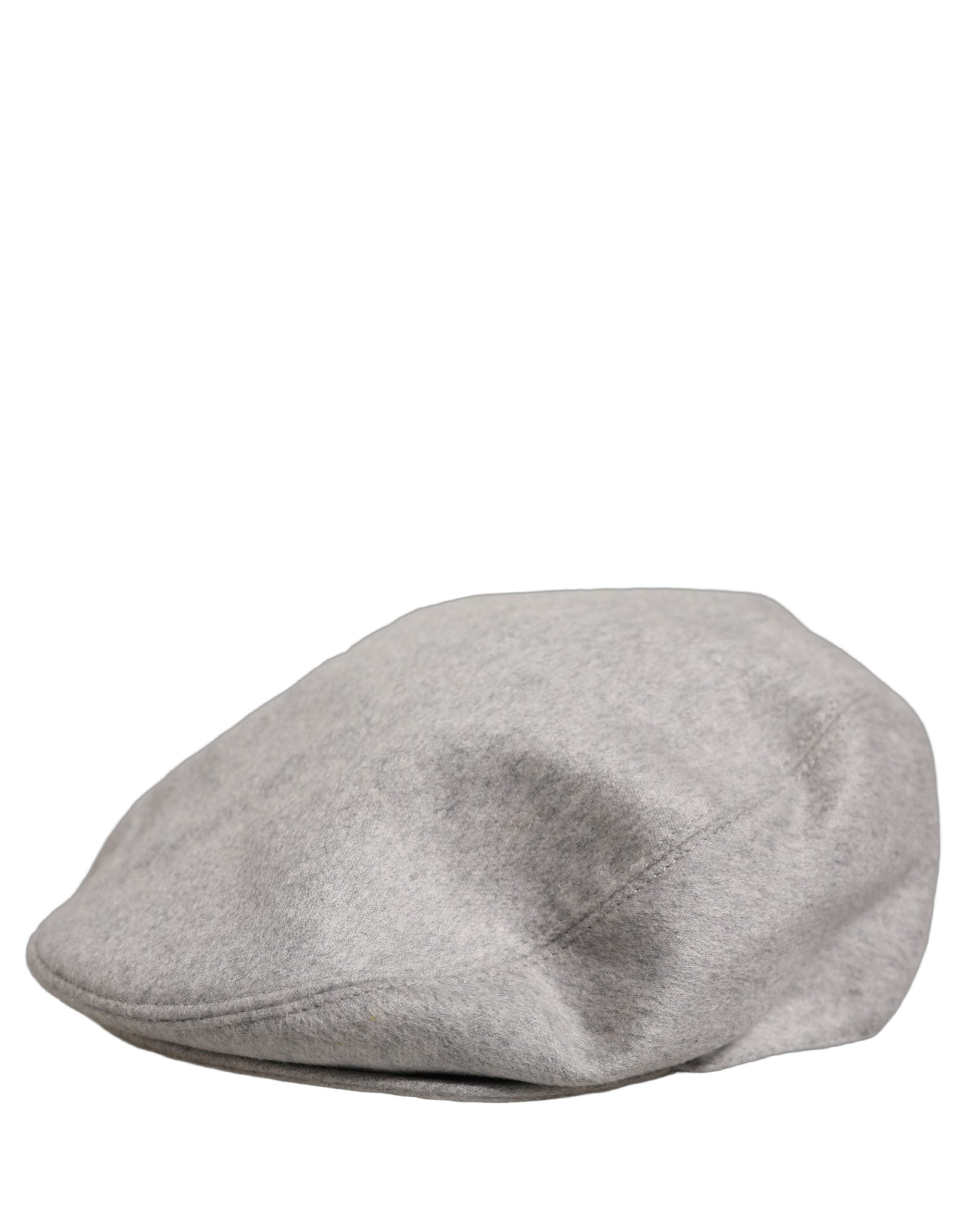 Dolce & Gabbana Dolce & Gabbana Men Light Grey Cashmere Newsboy Cabbie Cap Men's Hat