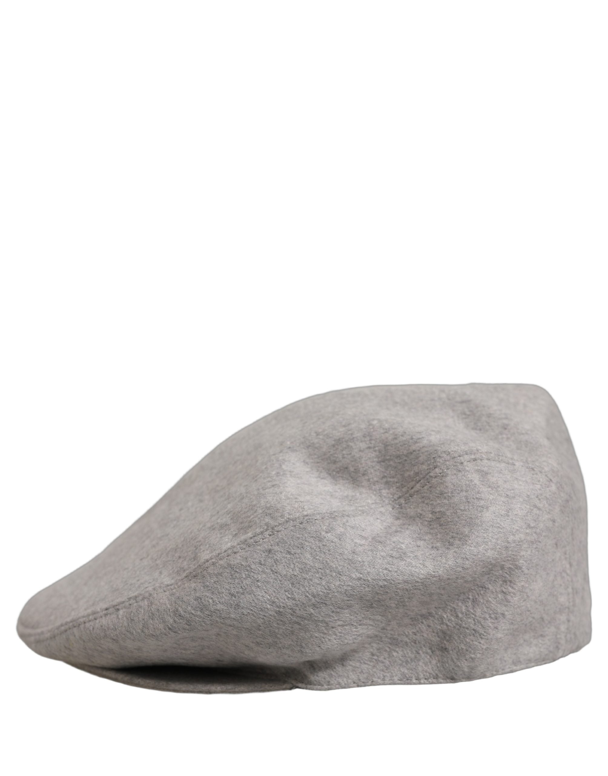 Dolce & Gabbana Dolce & Gabbana Men Light Grey Cashmere Newsboy Cabbie Cap Men's Hat