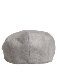 Dolce & Gabbana Dolce & Gabbana Men Light Grey Cashmere Newsboy Cabbie Cap Men's Hat
