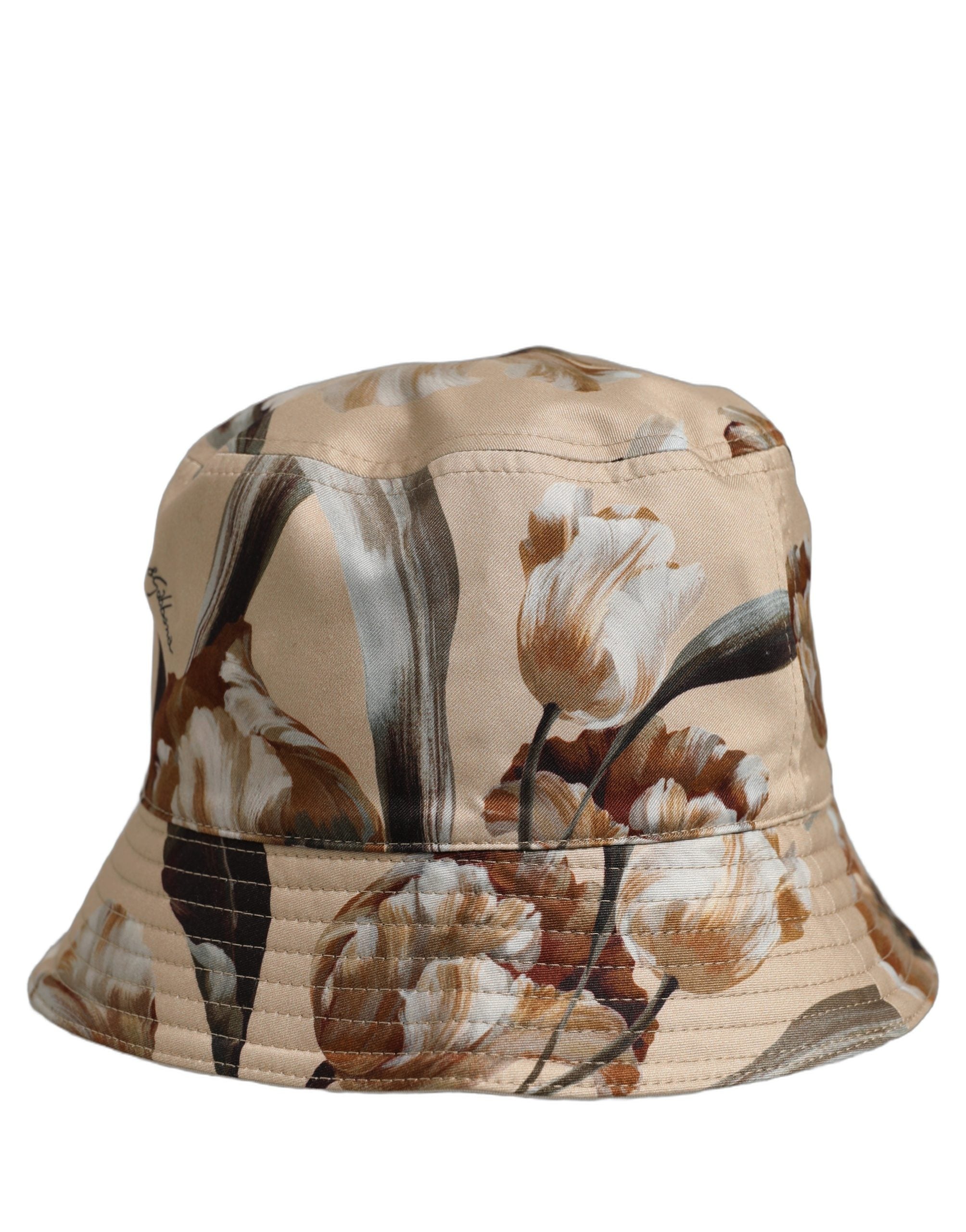 Dolce & Gabbana Dolce & Gabbana Men Beige Floral Wide Brim Bucket Capello Men's Hat