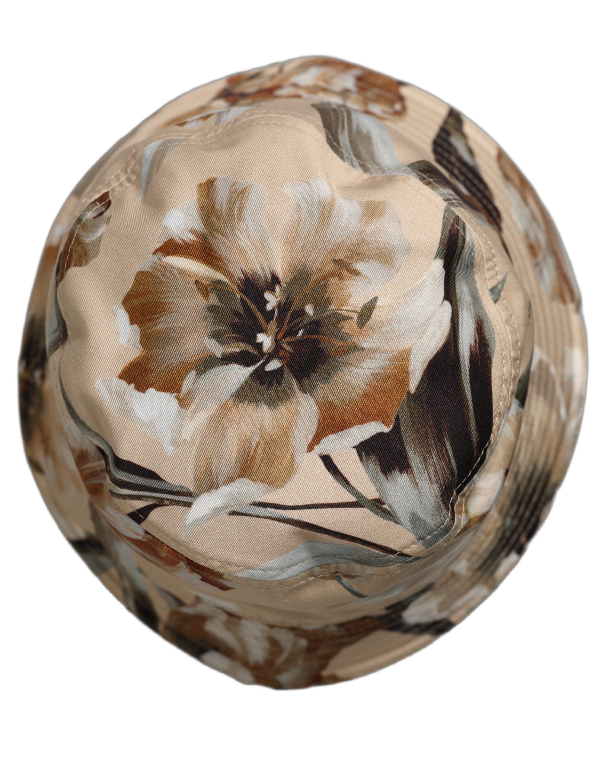 Dolce & Gabbana Dolce & Gabbana Men Beige Floral Wide Brim Bucket Capello Men's Hat