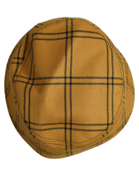 Dolce & Gabbana Dolce & Gabbana Men Dark Yellow Check Wide Brim Bucket Cap Men's Hat