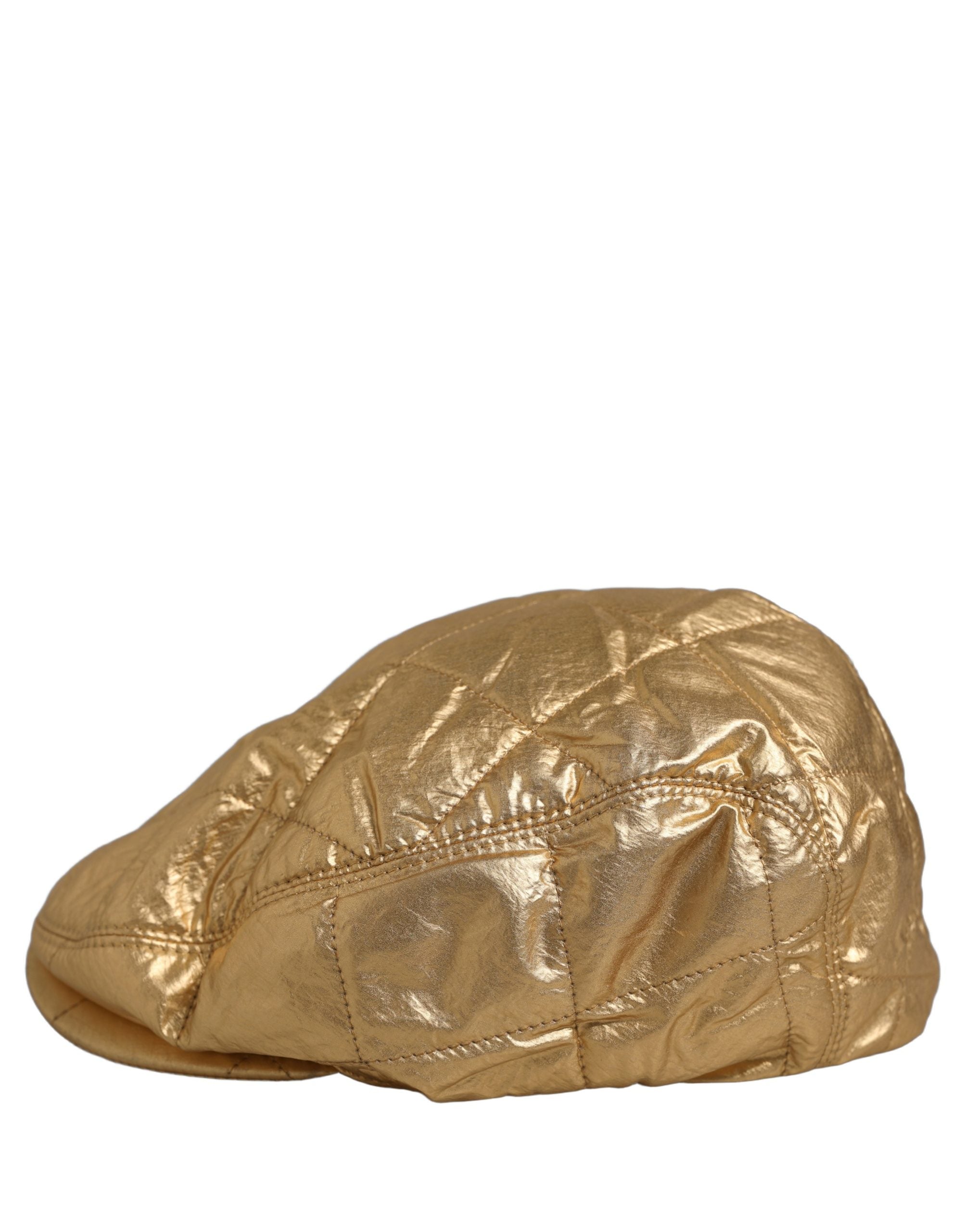Dolce & Gabbana Dolce & Gabbana Men Gold Wide Quilted Newsboy Capello Men's Hat
