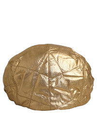 Dolce & Gabbana Dolce & Gabbana Men Gold Wide Quilted Newsboy Capello Men's Hat