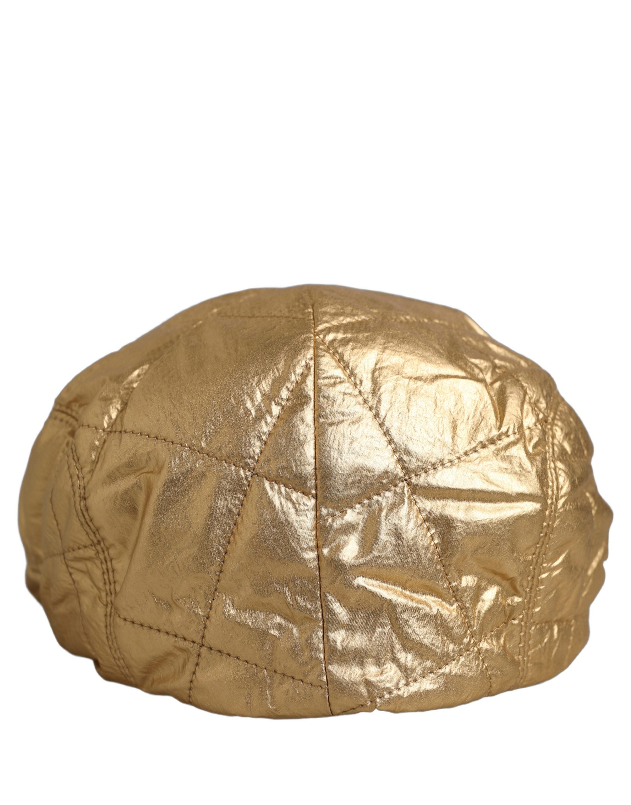Dolce & Gabbana Dolce & Gabbana Men Gold Wide Quilted Newsboy Capello Men's Hat