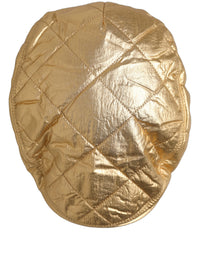 Dolce & Gabbana Dolce & Gabbana Men Gold Wide Quilted Newsboy Capello Men's Hat