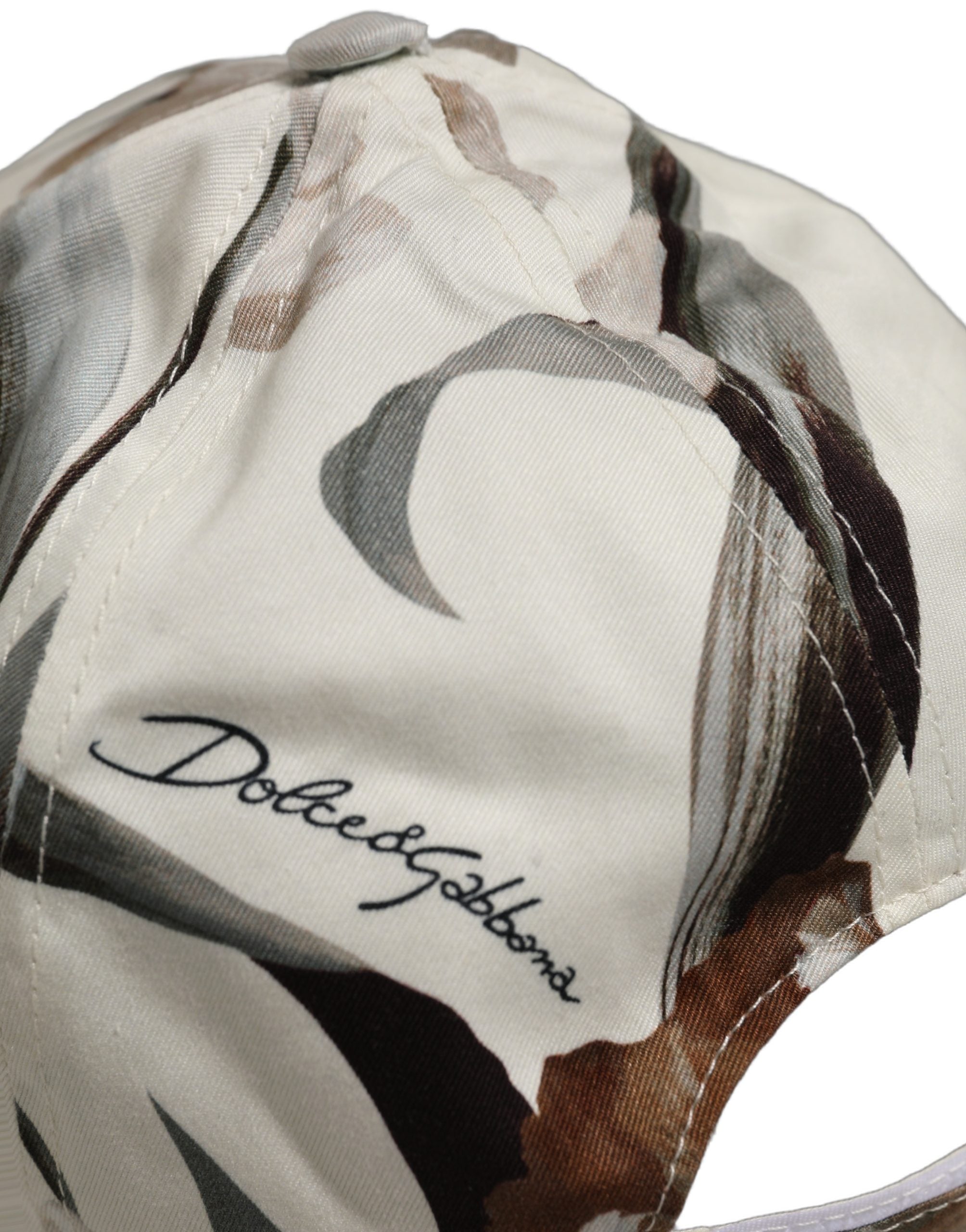Dolce & Gabbana Dolce & Gabbana Men Beige Floral Cotton Baseball Capello Men's Hat