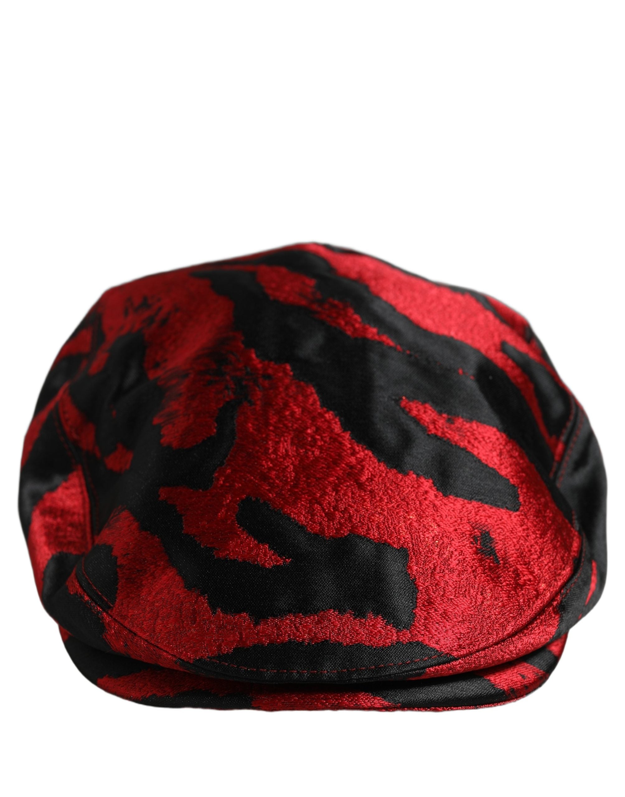 Dolce & Gabbana Dolce & Gabbana Men Red Black Stripe Cotton Newsboy Capello Men's Hat