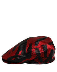 Dolce & Gabbana Dolce & Gabbana Men Red Black Stripe Cotton Newsboy Capello Men's Hat