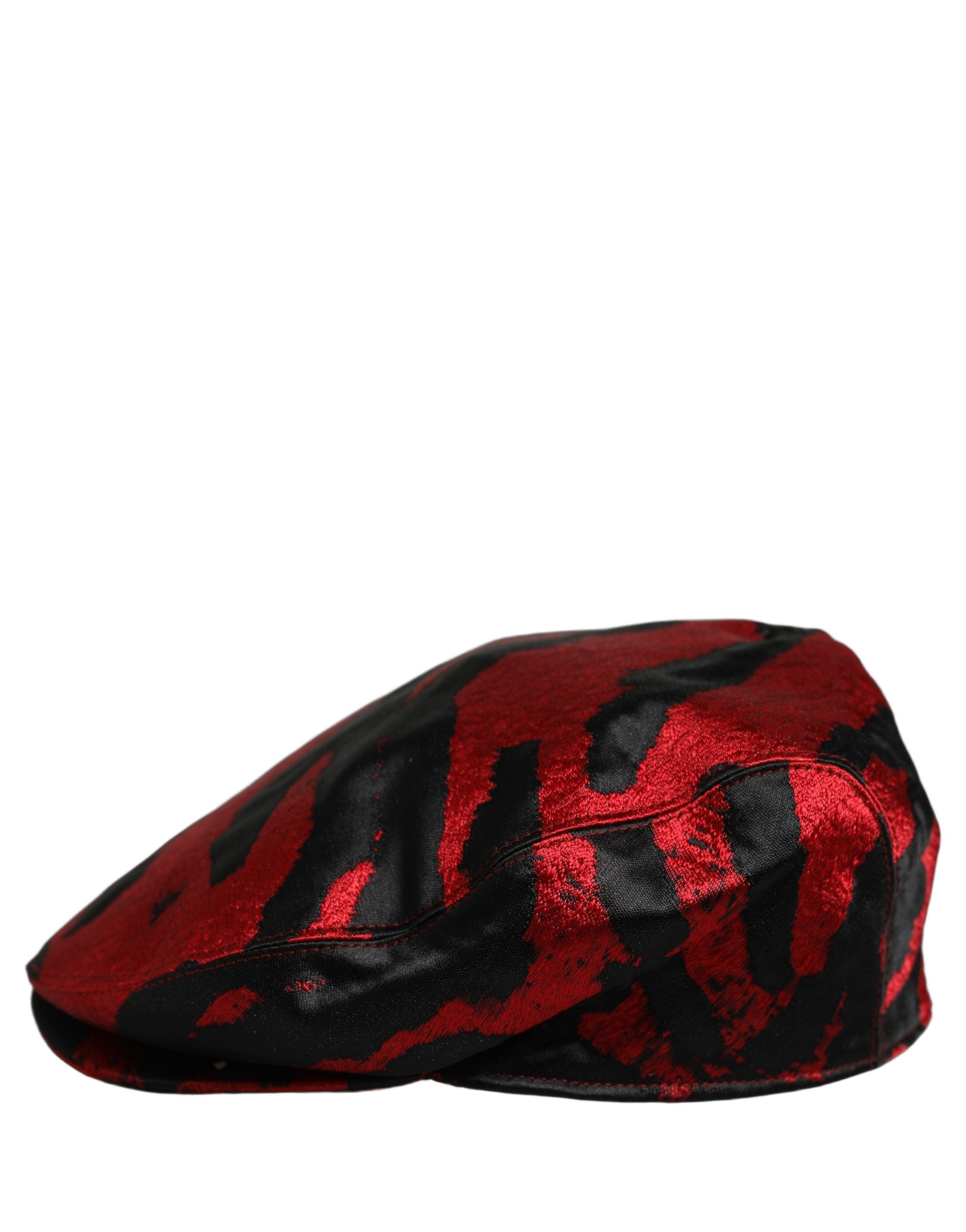 Dolce & Gabbana Dolce & Gabbana Men Red Black Stripe Cotton Newsboy Capello Men's Hat