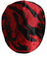 Dolce & Gabbana Dolce & Gabbana Men Red Black Stripe Cotton Newsboy Capello Men's Hat