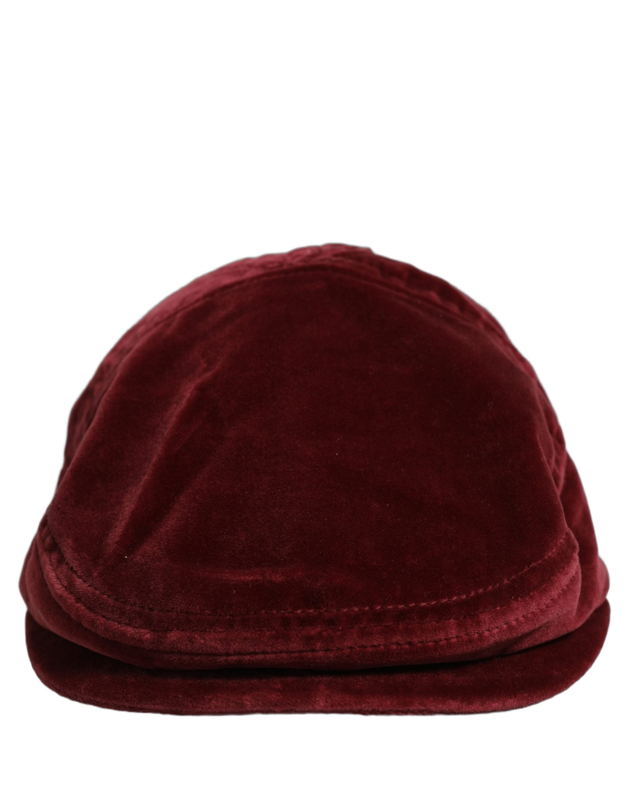 Dolce & Gabbana Dolce & Gabbana Men Dark Red Cotton Newsboy Capello Cabbie Men's Hat