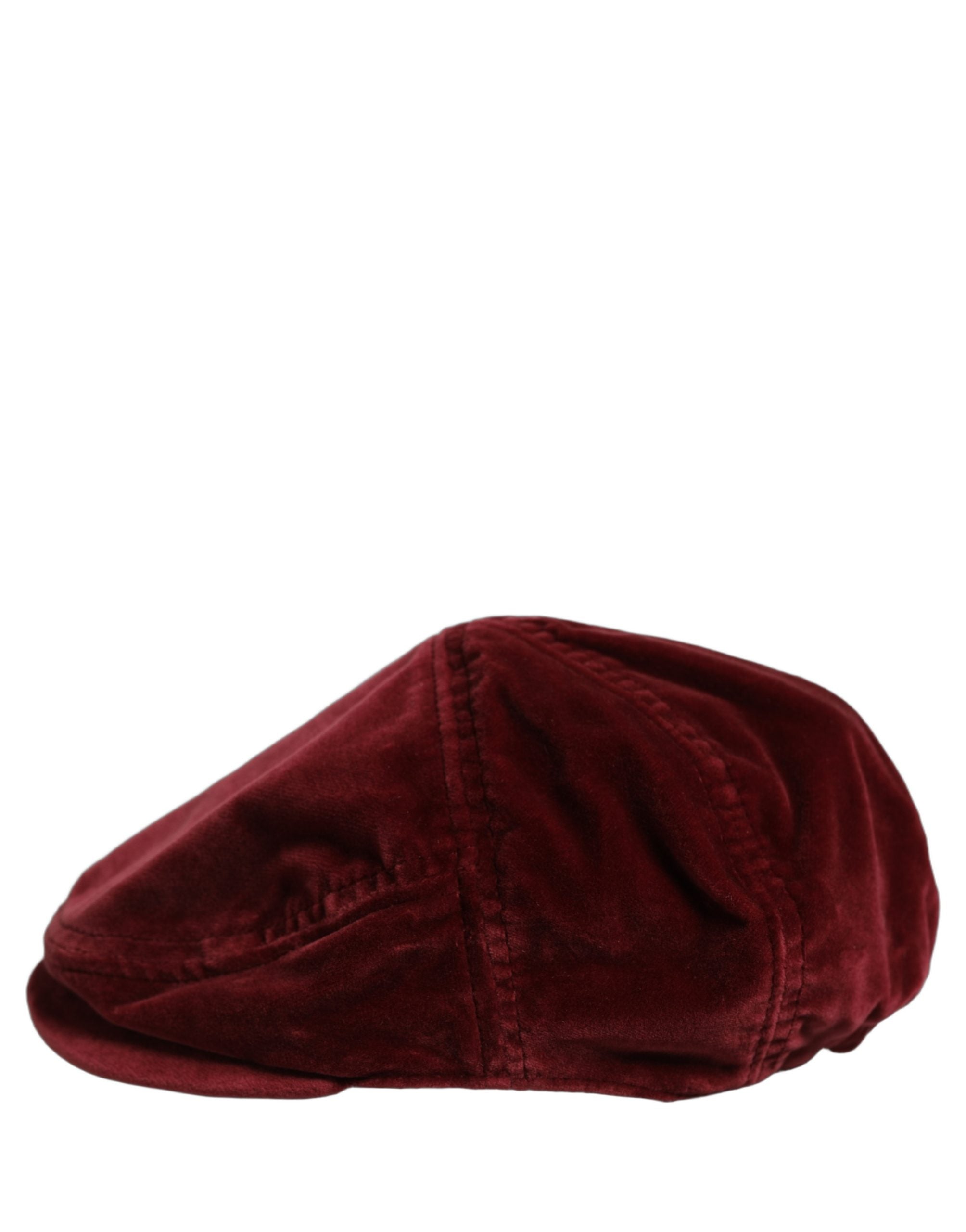 Dolce & Gabbana Dolce & Gabbana Men Dark Red Cotton Newsboy Capello Cabbie Men's Hat