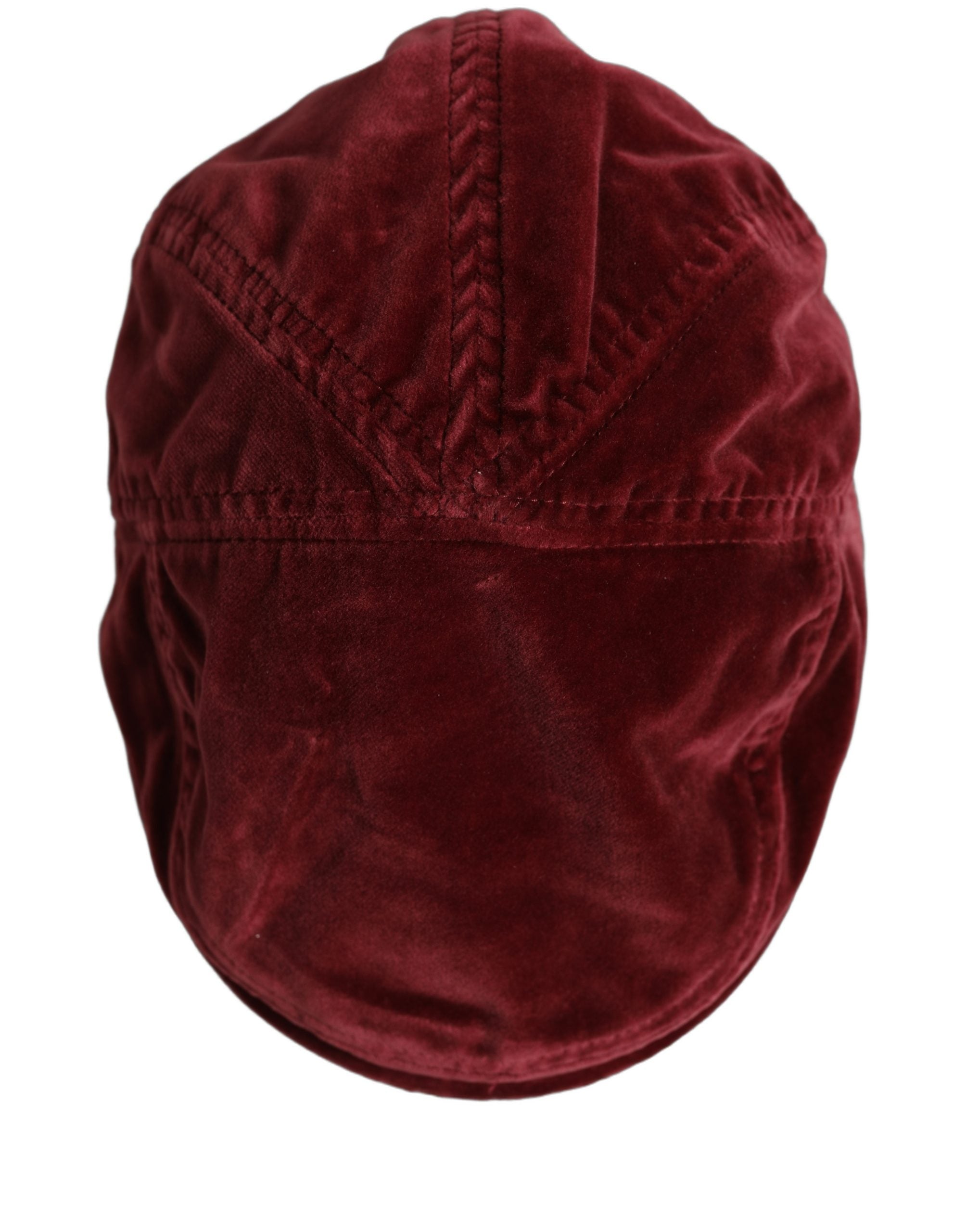 Dolce & Gabbana Dolce & Gabbana Men Dark Red Cotton Newsboy Capello Cabbie Men's Hat