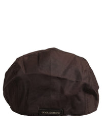 Dolce & Gabbana Dolce & Gabbana Men Brown Cotton Newsboy Capello Cabbie Men's Hat