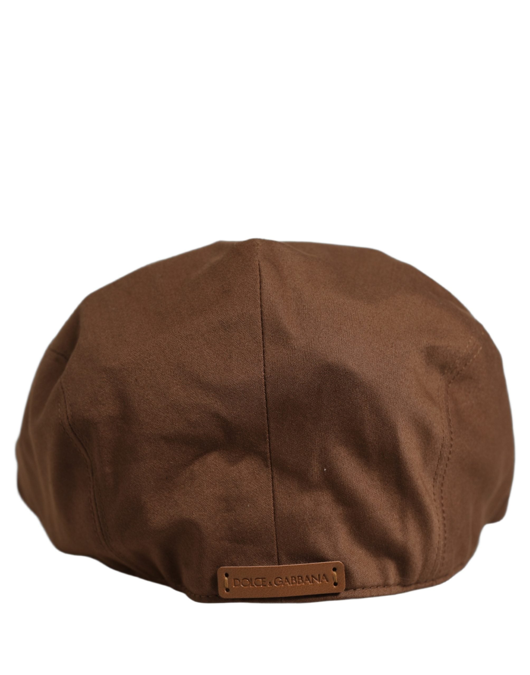 Dolce & Gabbana Dolce & Gabbana Men Brown Cotton Newsboy Capello Cabbie Men's Hat