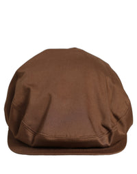 Dolce & Gabbana Dolce & Gabbana Men Brown Cotton Newsboy Capello Cabbie Men's Hat