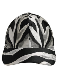 Dolce & Gabbana Dolce & Gabbana Men Black Silver Zebra Pattern Baseball Cap Men's Hat