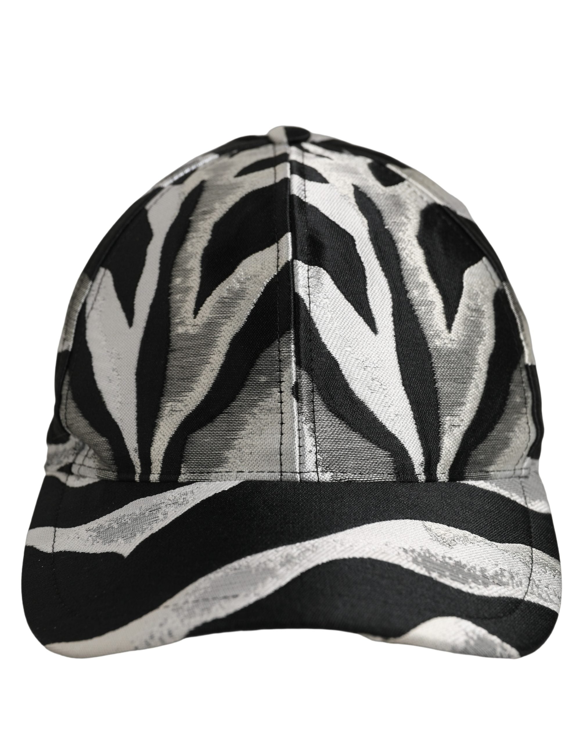 Dolce & Gabbana Dolce & Gabbana Men Black Silver Zebra Pattern Baseball Cap Men's Hat