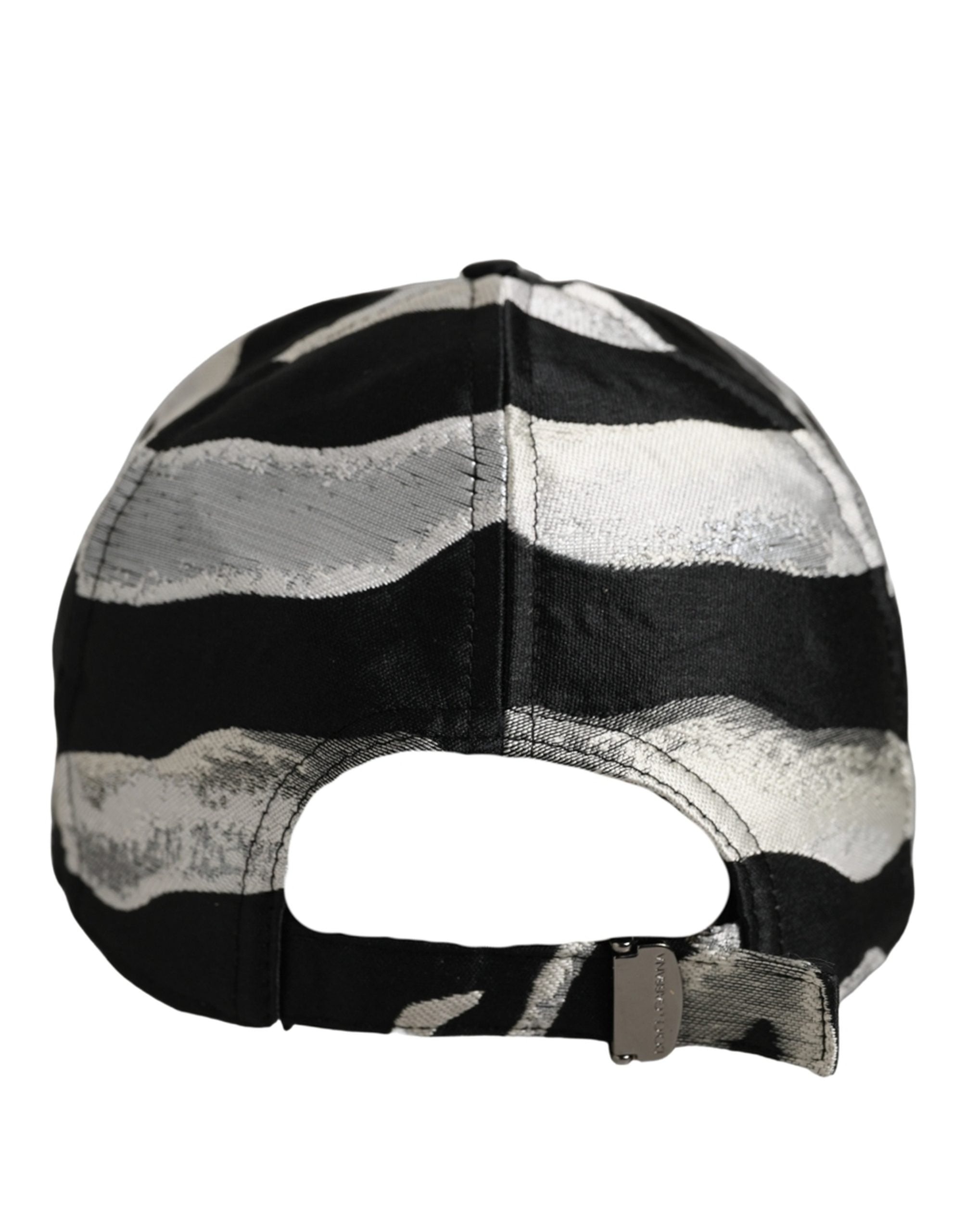 Dolce & Gabbana Dolce & Gabbana Men Black Silver Zebra Pattern Baseball Cap Men's Hat