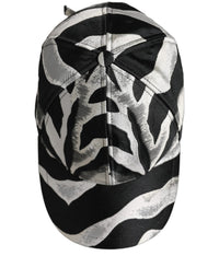 Dolce & Gabbana Dolce & Gabbana Men Black Silver Zebra Pattern Baseball Cap Men's Hat