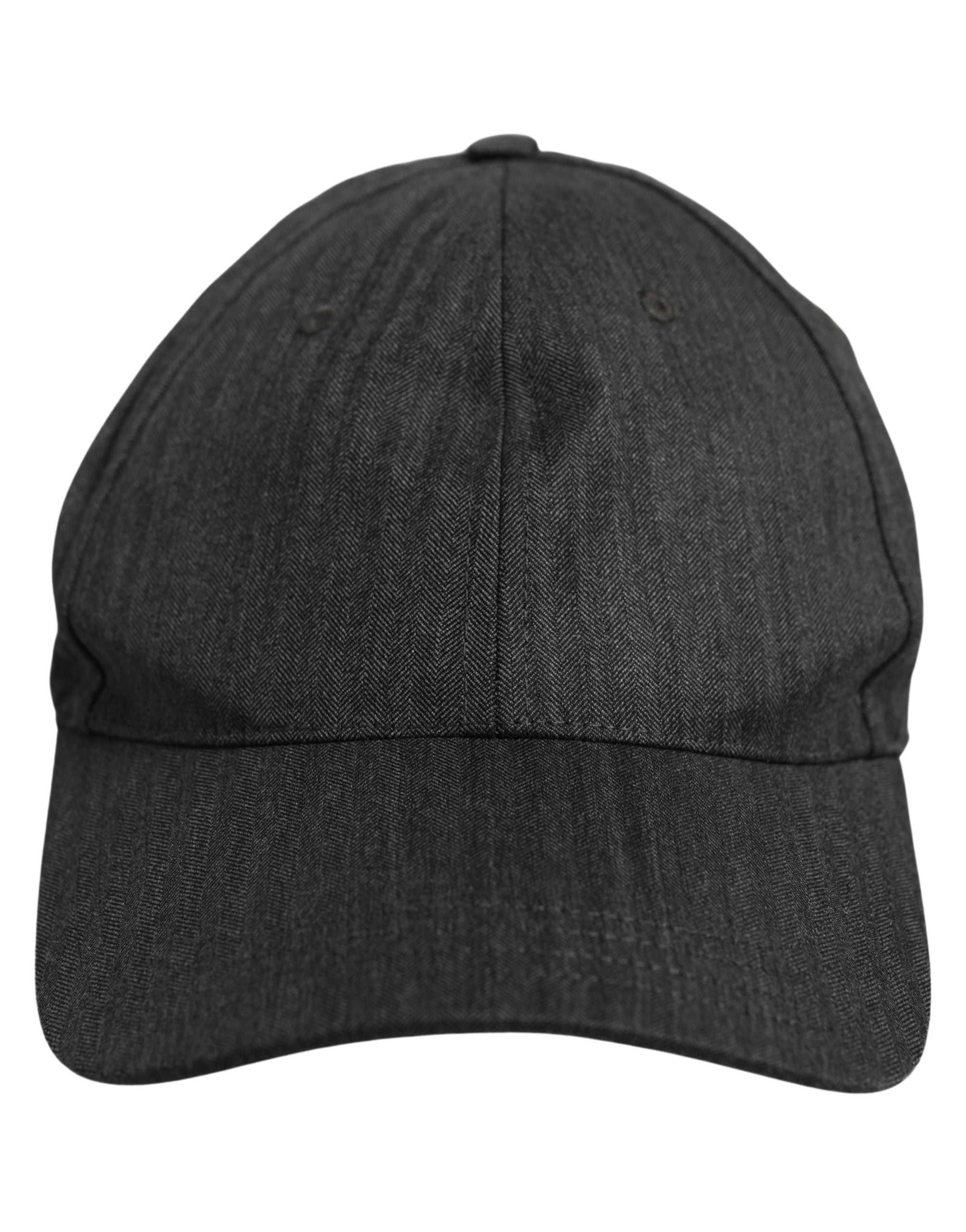 Dolce & Gabbana Dolce & Gabbana Men Dark Gray Herringbone Baseball Cap Men's Hat