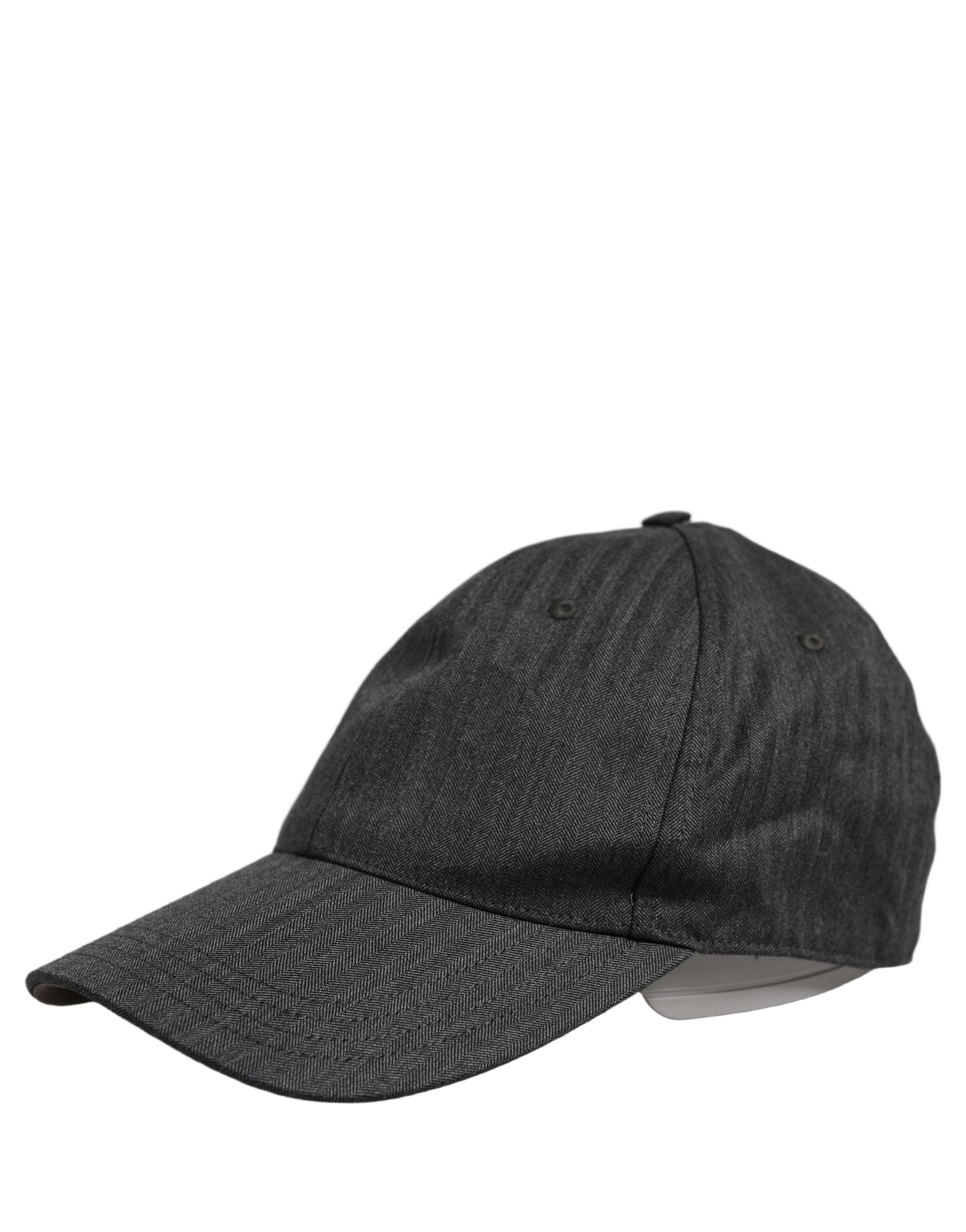 Dolce & Gabbana Dolce & Gabbana Men Dark Gray Herringbone Baseball Cap Men's Hat