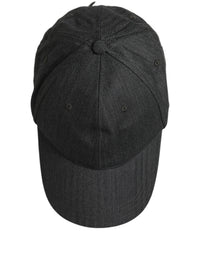 Dolce & Gabbana Dolce & Gabbana Men Dark Gray Herringbone Baseball Cap Men's Hat