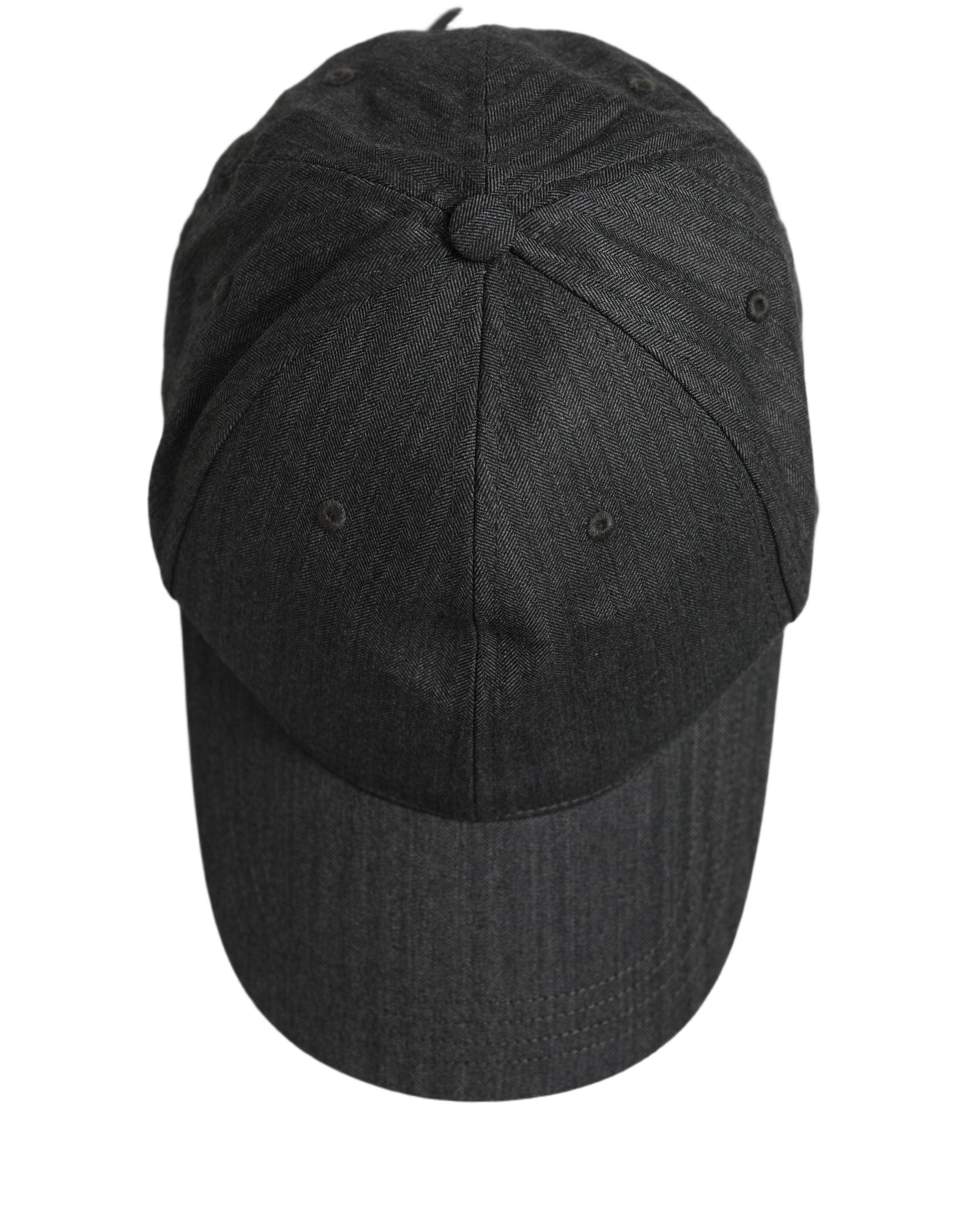Dolce & Gabbana Dolce & Gabbana Men Dark Gray Herringbone Baseball Cap Men's Hat