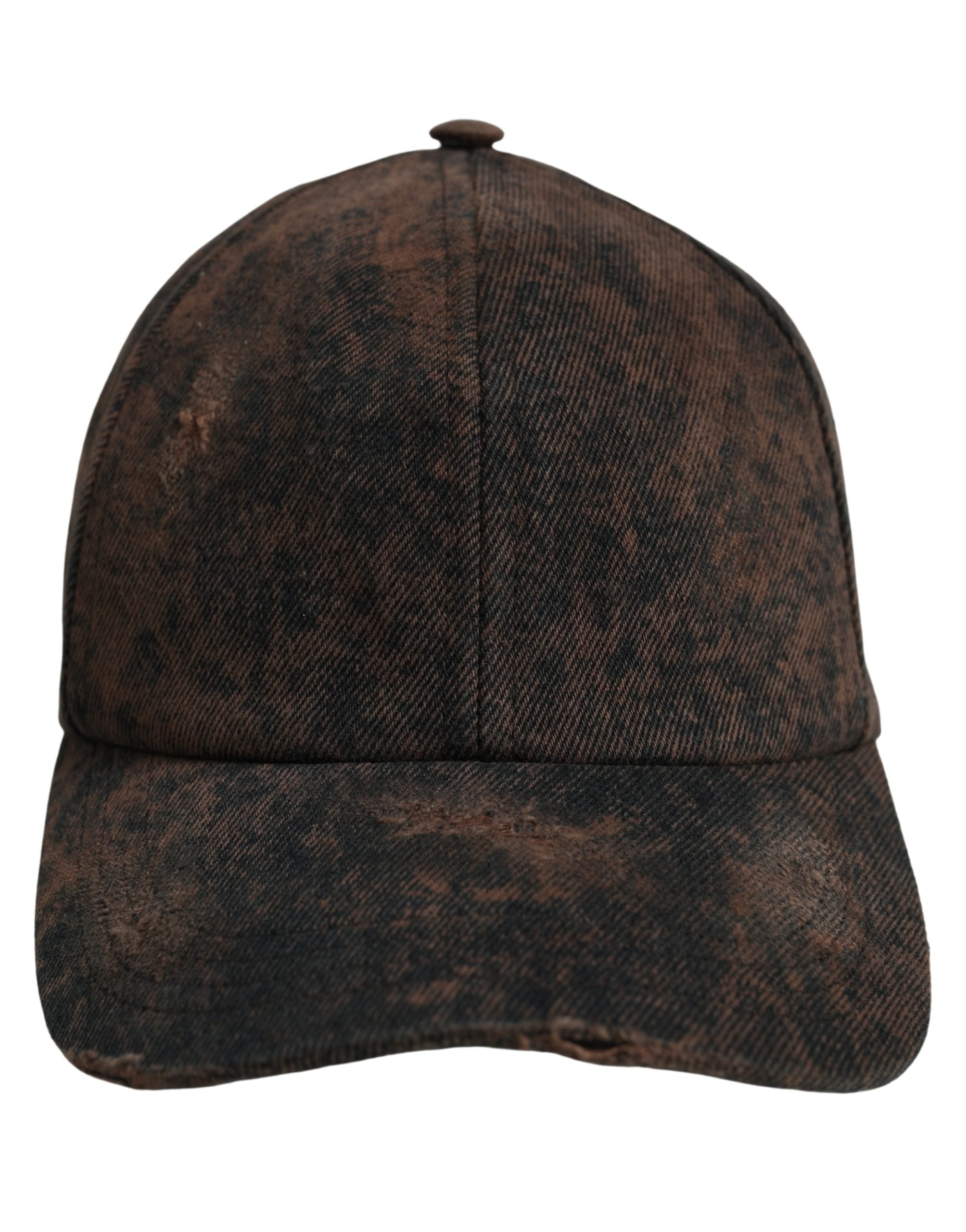 Dolce & Gabbana Dolce & Gabbana Men Brown Cotton Distressed Baseball Cap Men's Hat