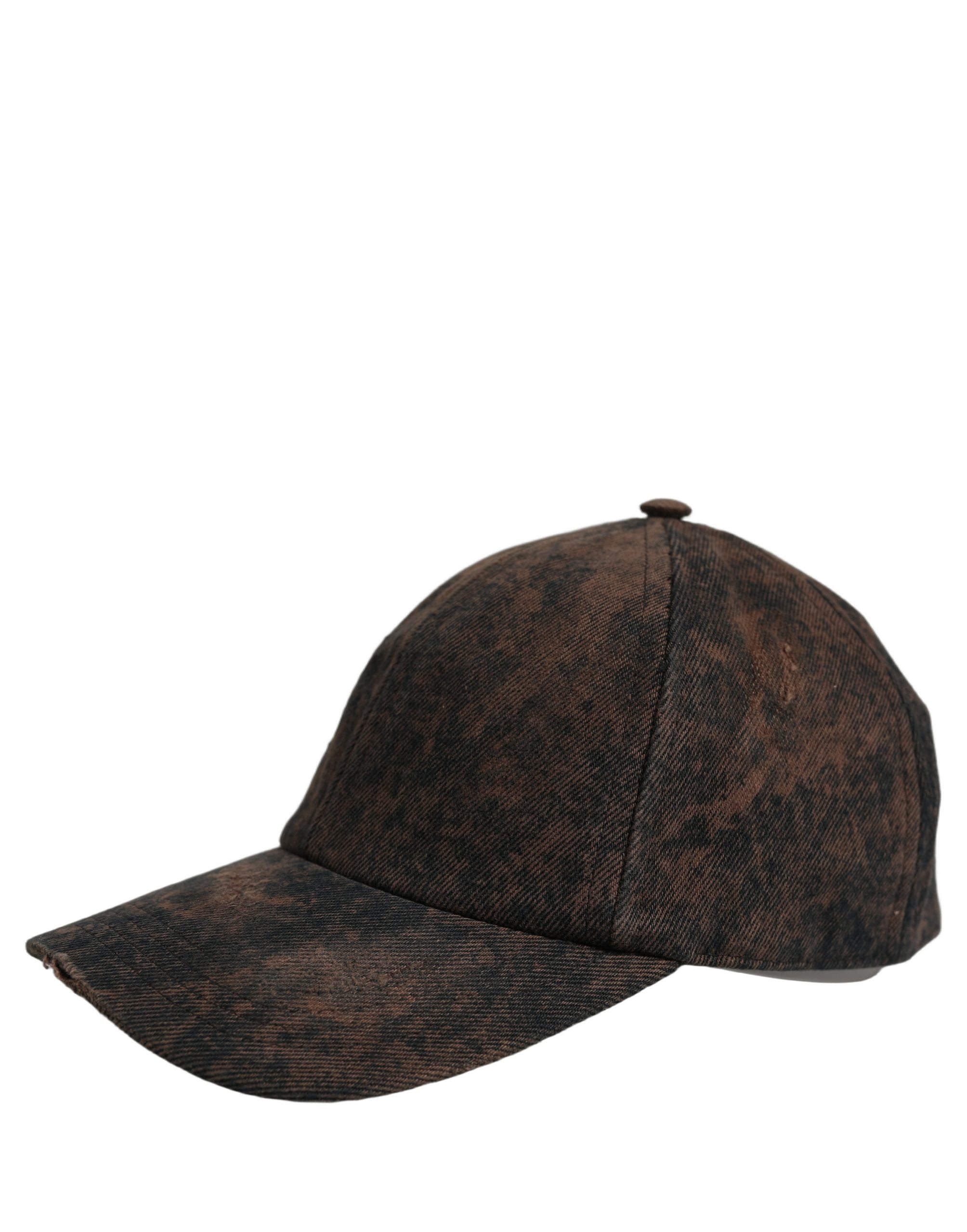 Dolce & Gabbana Dolce & Gabbana Men Brown Cotton Distressed Baseball Cap Men's Hat
