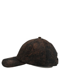 Dolce & Gabbana Dolce & Gabbana Men Brown Cotton Distressed Baseball Cap Men's Hat