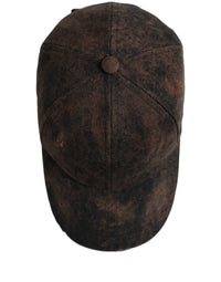Dolce & Gabbana Dolce & Gabbana Men Brown Cotton Distressed Baseball Cap Men's Hat