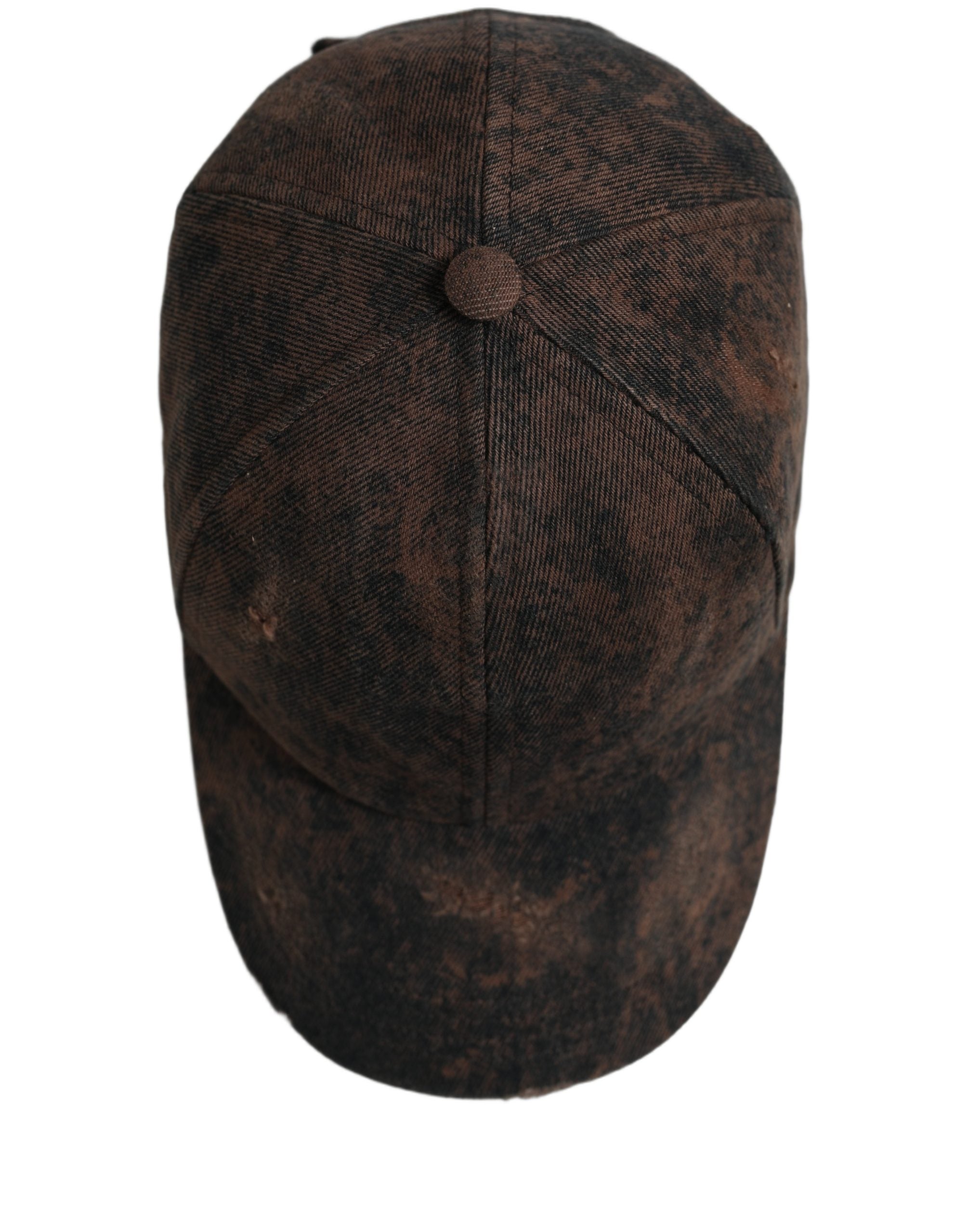 Dolce & Gabbana Dolce & Gabbana Men Brown Cotton Distressed Baseball Cap Men's Hat