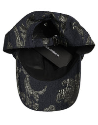 Dolce & Gabbana Dolce & Gabbana Men Black Floral Barocco Cotton Baseball Cap Men's Hat