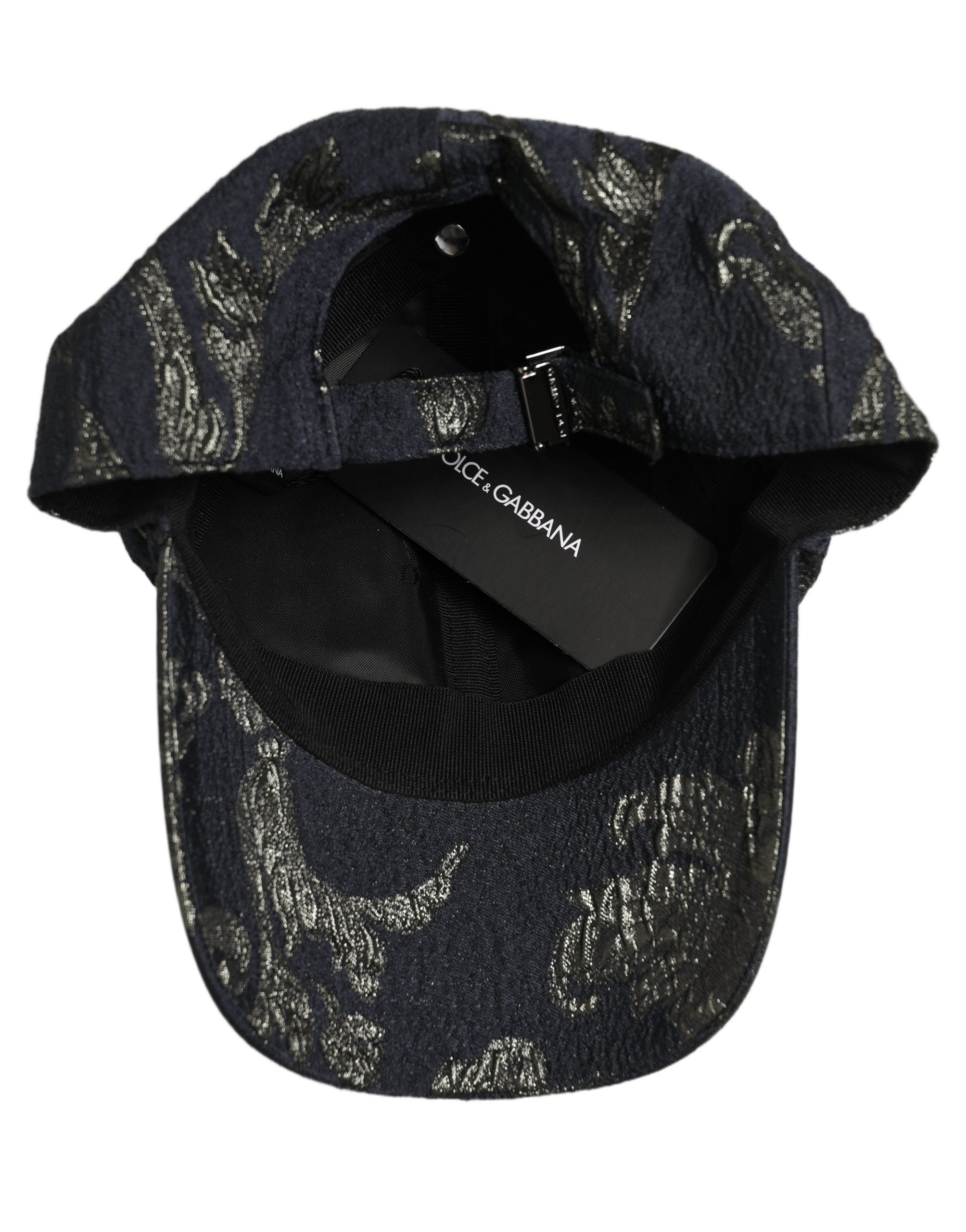 Dolce & Gabbana Dolce & Gabbana Men Black Floral Barocco Cotton Baseball Cap Men's Hat