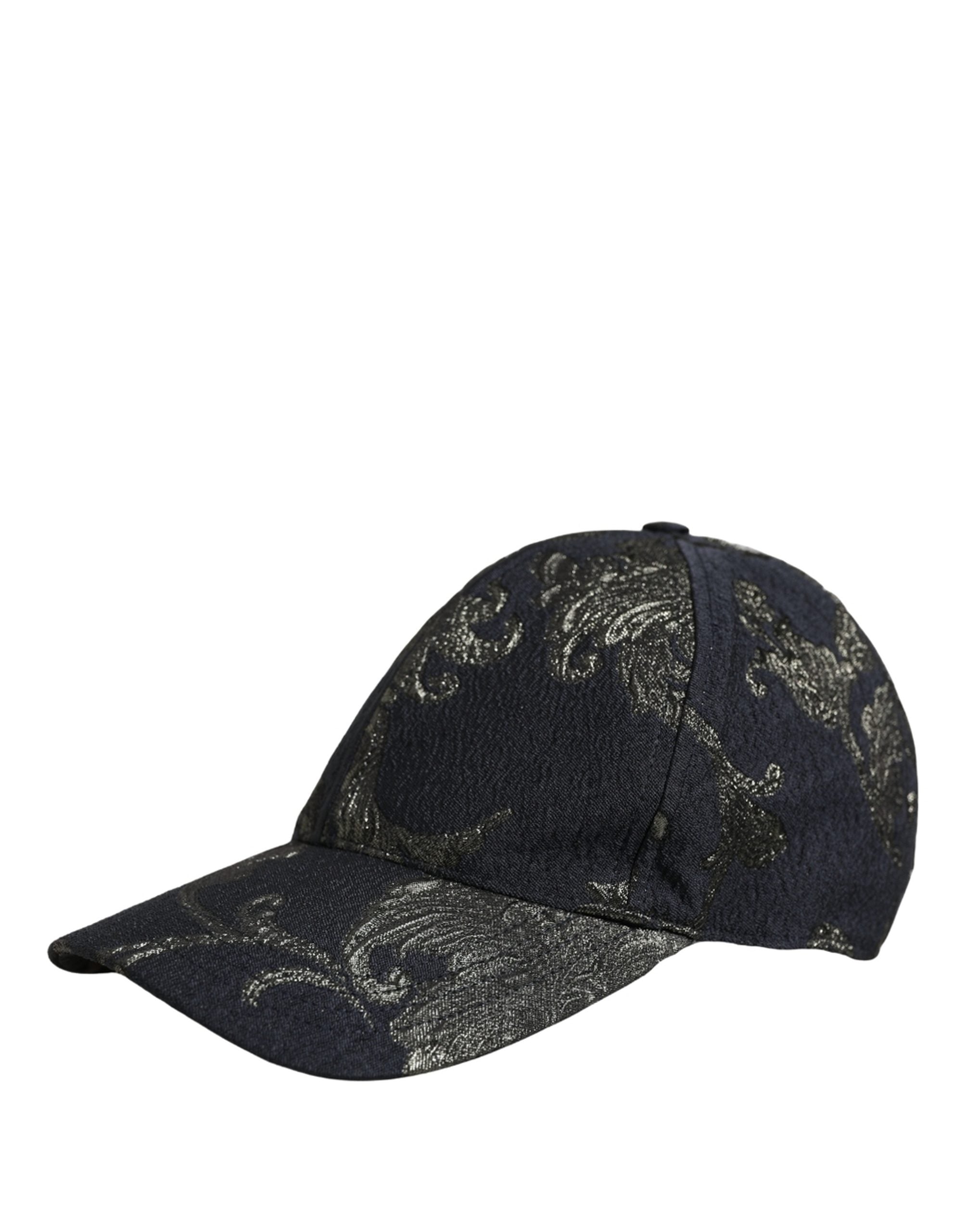 Dolce & Gabbana Dolce & Gabbana Men Black Floral Barocco Cotton Baseball Cap Men's Hat