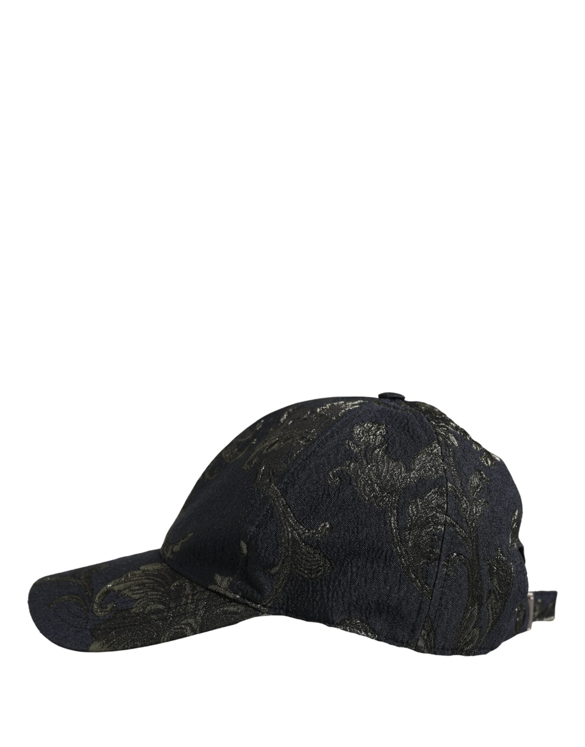Dolce & Gabbana Dolce & Gabbana Men Black Floral Barocco Cotton Baseball Cap Men's Hat
