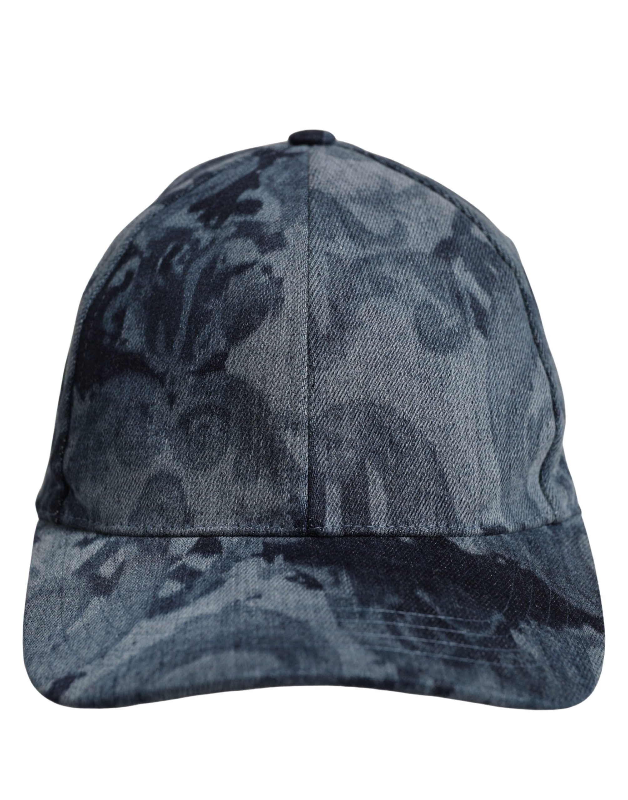 Dolce & Gabbana Dolce & Gabbana Men Blue All Over Logo Cotton Baseball Cap Men's Hat