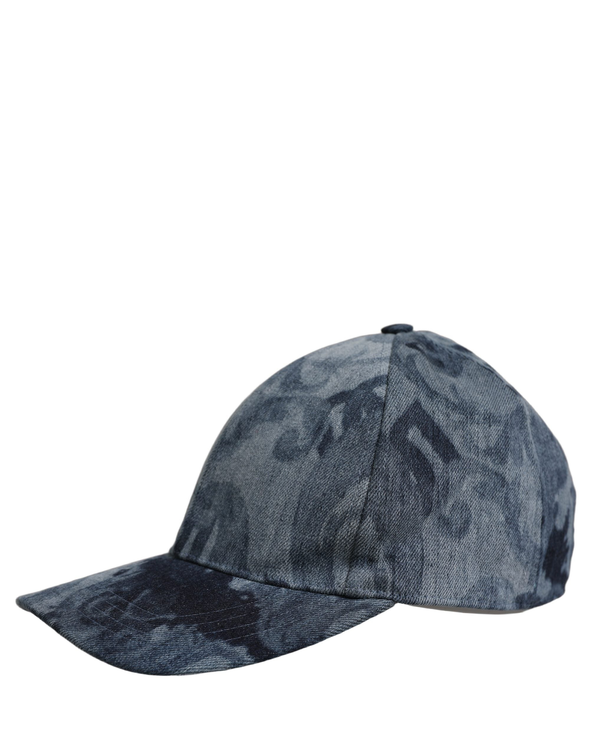 Dolce & Gabbana Dolce & Gabbana Men Blue All Over Logo Cotton Baseball Cap Men's Hat