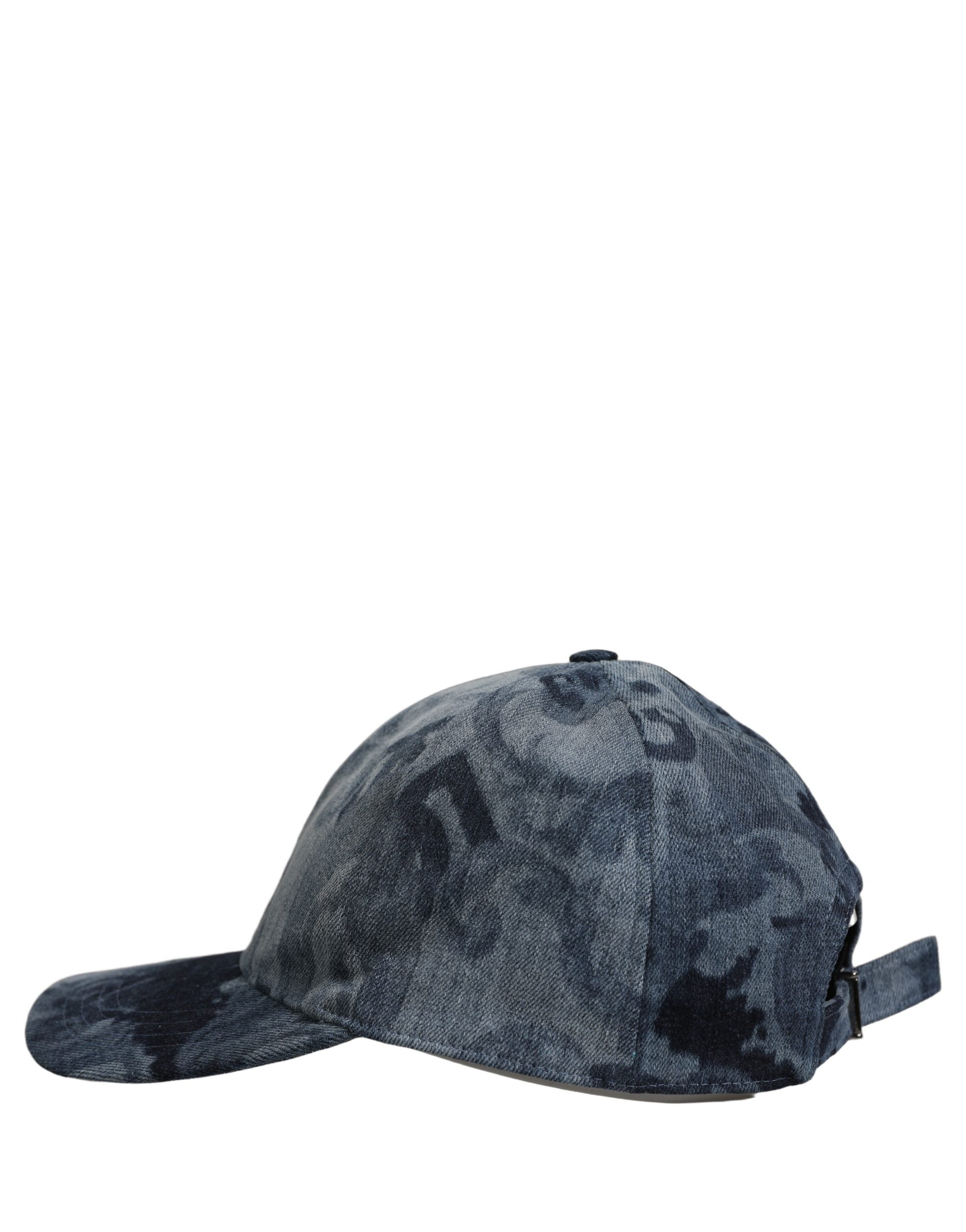 Dolce & Gabbana Dolce & Gabbana Men Blue All Over Logo Cotton Baseball Cap Men's Hat