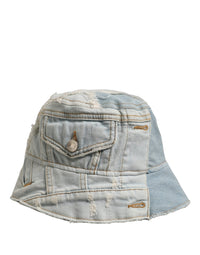 Dolce & Gabbana Dolce & Gabbana Men Blue Patchwork Cotton Denim Bucket Cap Men's Hat