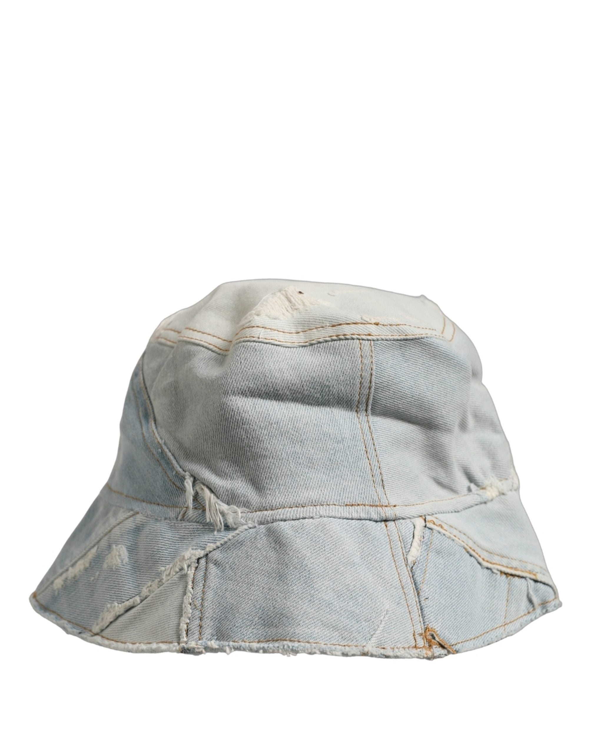 Dolce & Gabbana Dolce & Gabbana Men Blue Patchwork Cotton Denim Bucket Cap Men's Hat