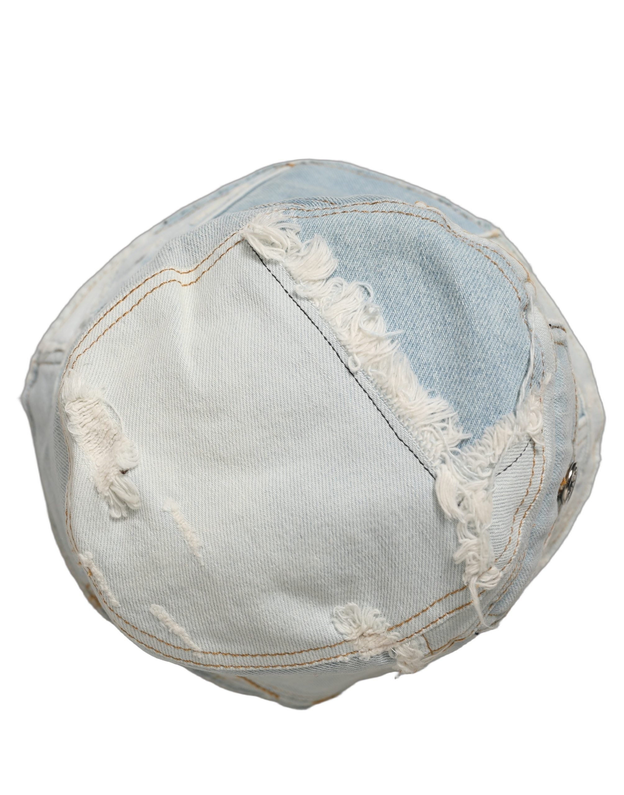 Dolce & Gabbana Dolce & Gabbana Men Blue Patchwork Cotton Denim Bucket Cap Men's Hat