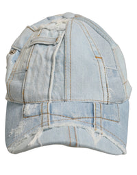 Dolce & Gabbana Dolce & Gabbana Men Blue Patchwork Cotton Denim Baseball Cap Men's Hat