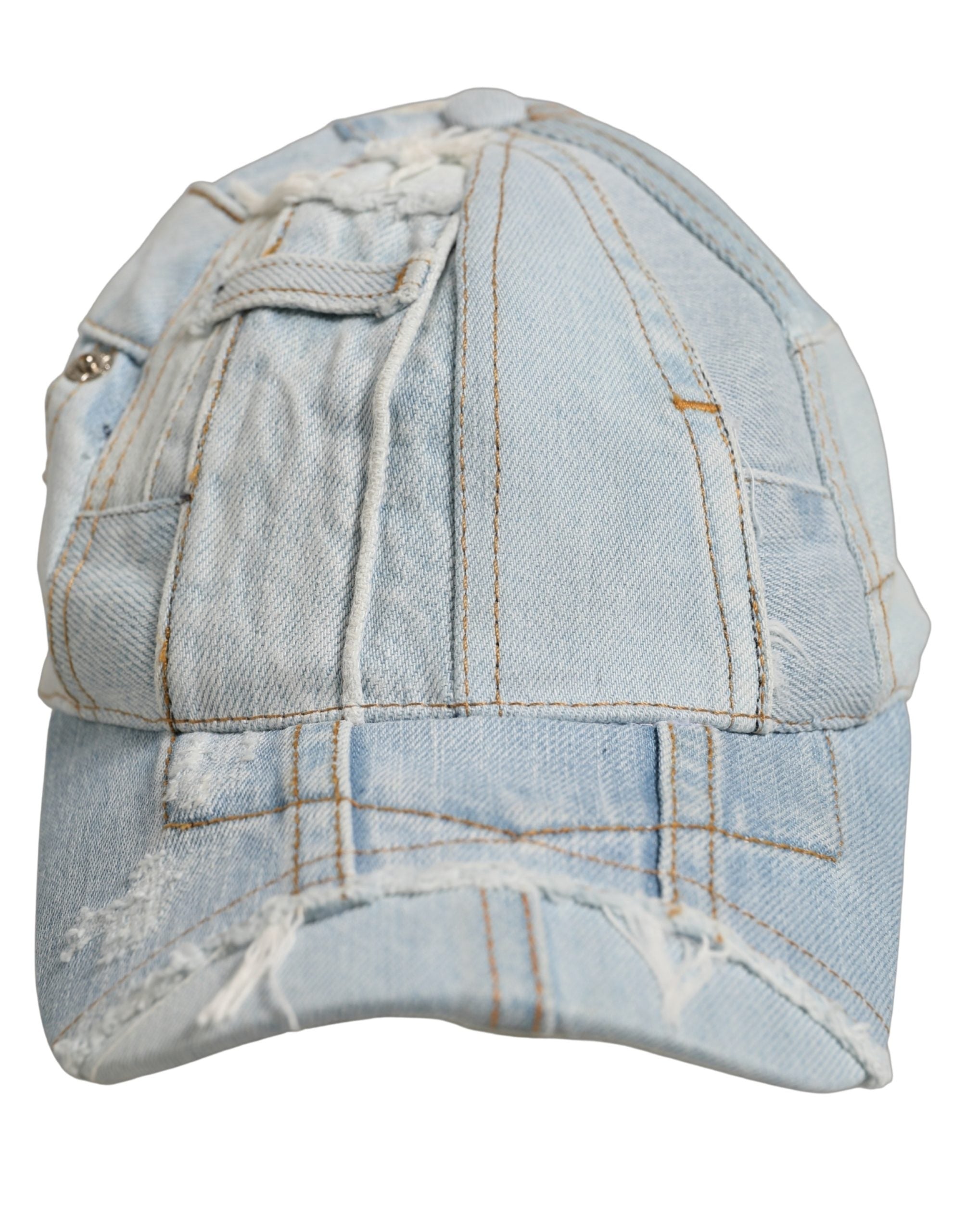 Dolce & Gabbana Dolce & Gabbana Men Blue Patchwork Cotton Denim Baseball Cap Men's Hat