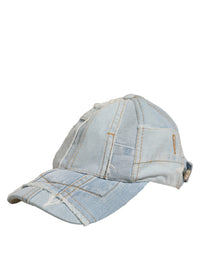 Dolce & Gabbana Dolce & Gabbana Men Blue Patchwork Cotton Denim Baseball Cap Men's Hat