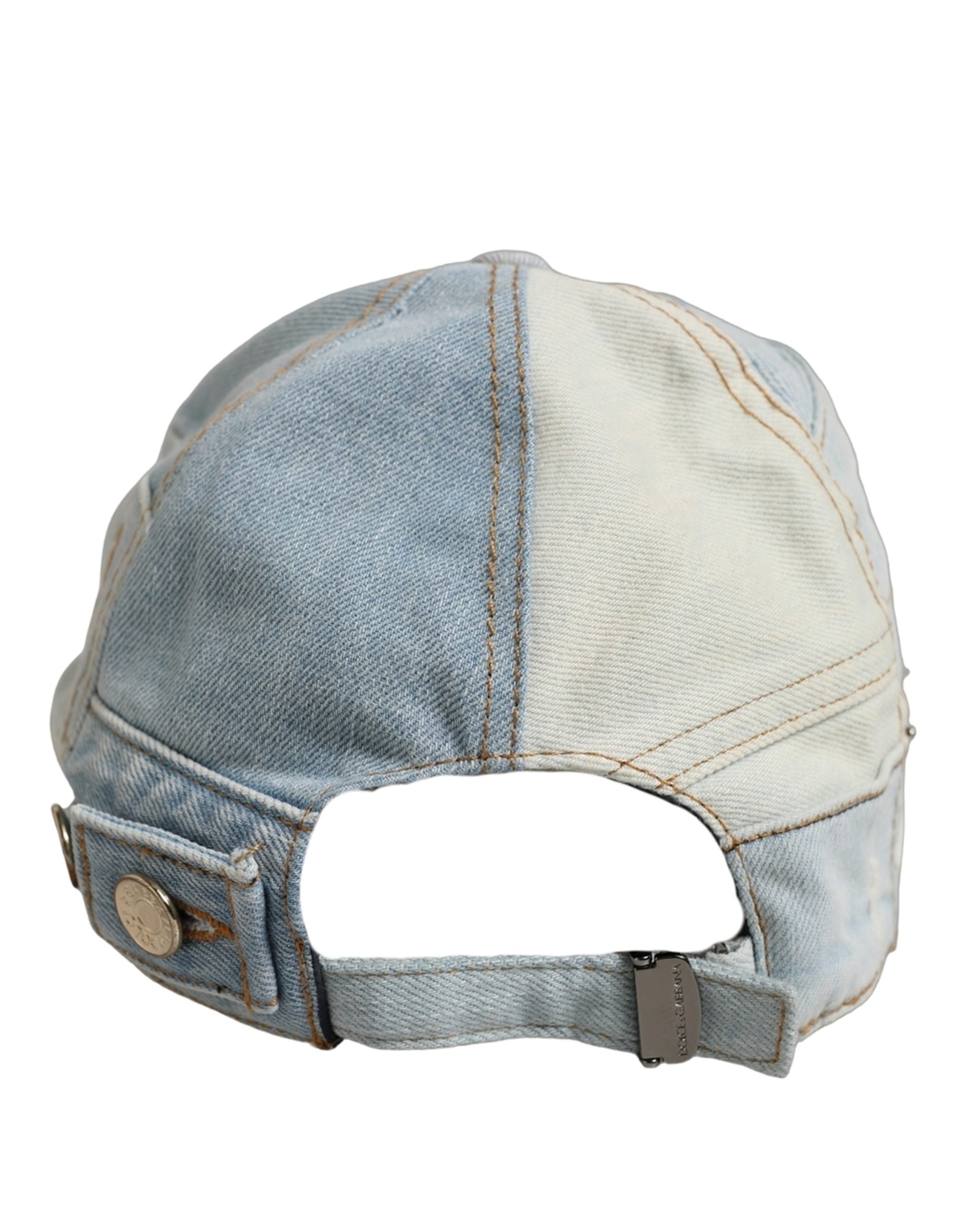 Dolce & Gabbana Dolce & Gabbana Men Blue Patchwork Cotton Denim Baseball Cap Men's Hat