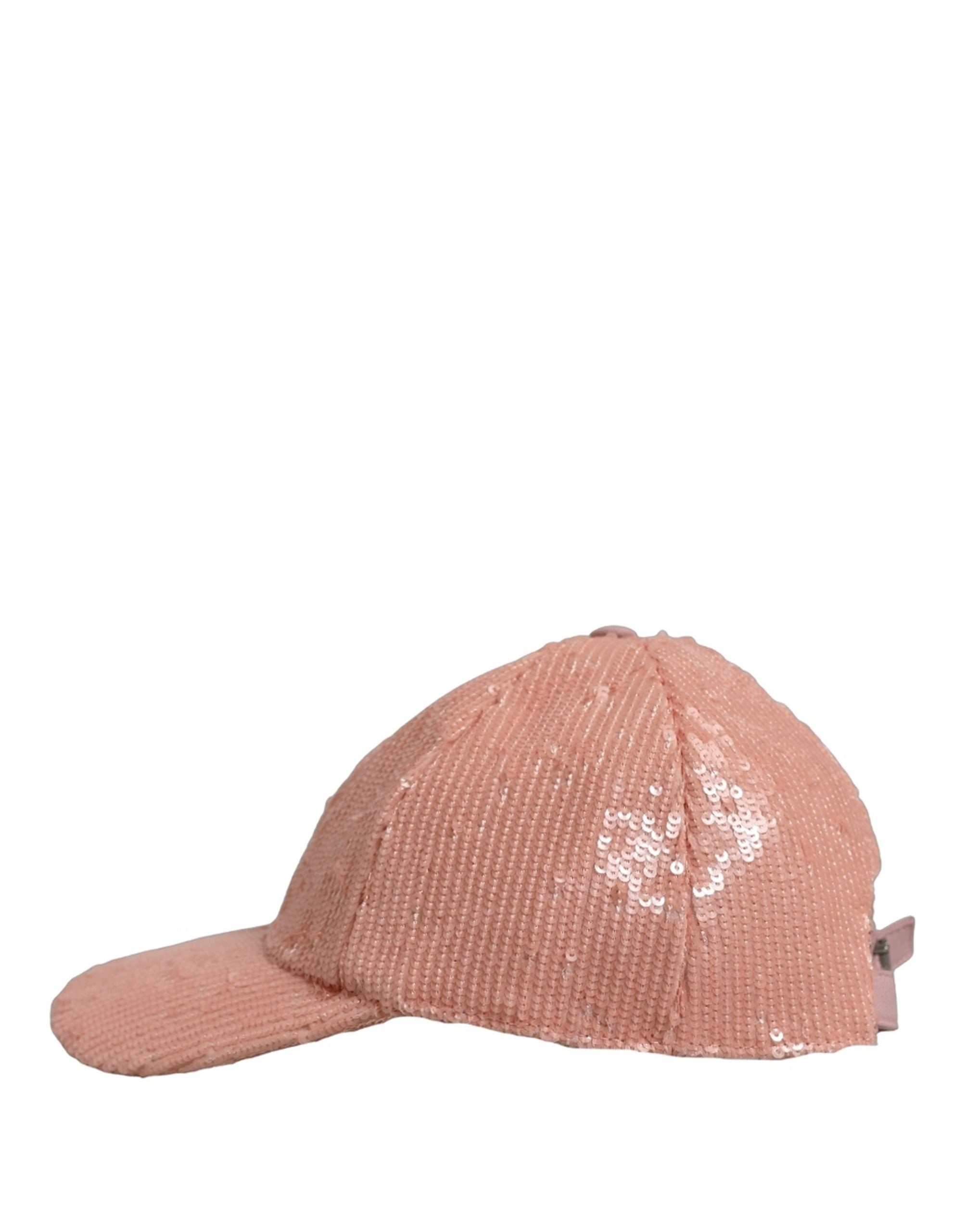 Dolce & Gabbana Dolce & Gabbana Men Pink Cotton Sequin Baseball Cap 6 Panels Men's Hat