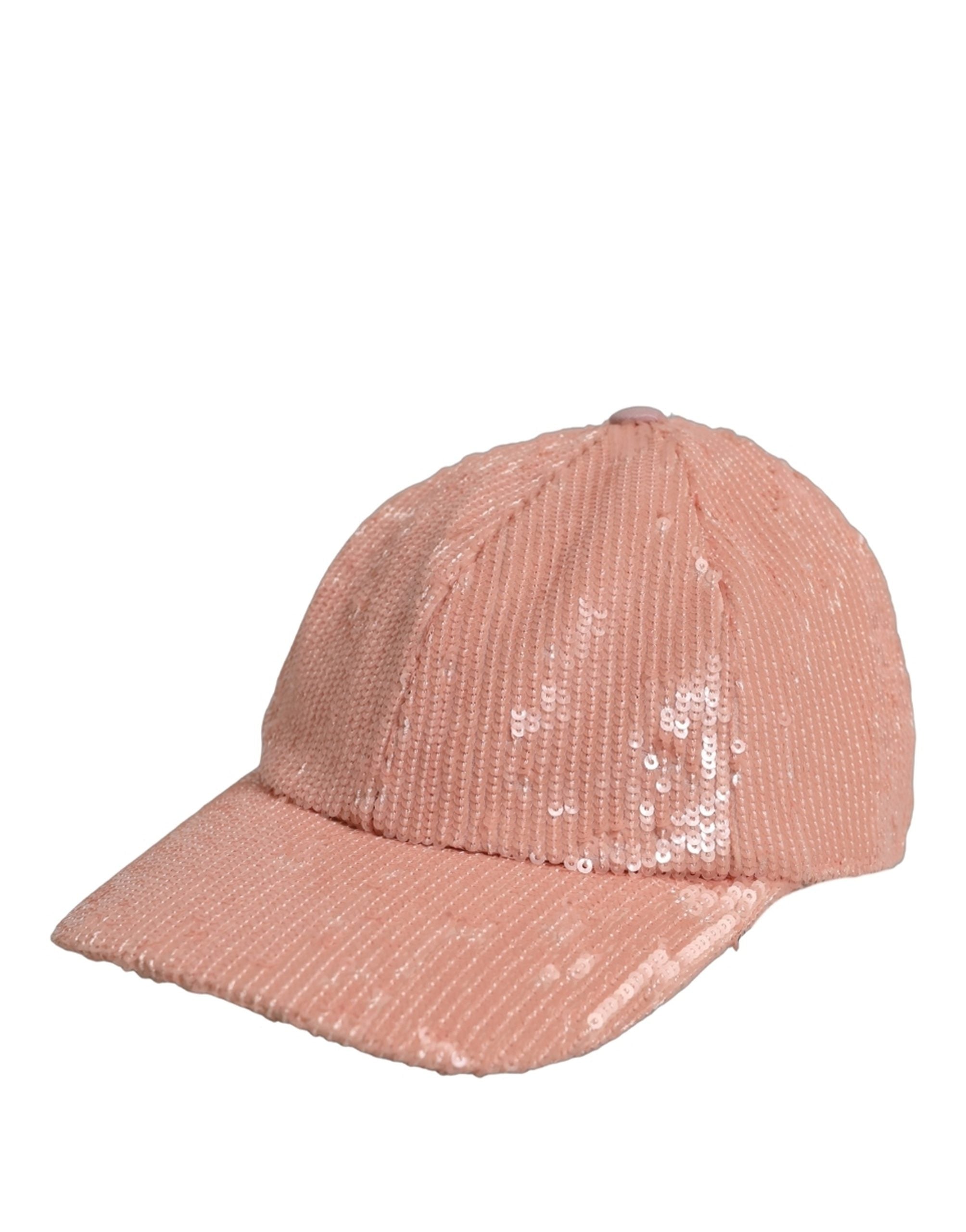 Dolce & Gabbana Dolce & Gabbana Men Pink Cotton Sequin Baseball Cap 6 Panels Men's Hat